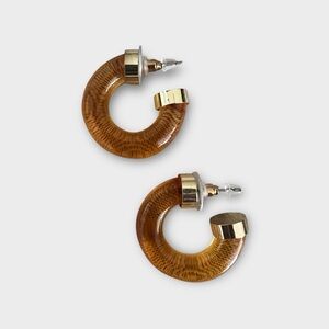J. Crew Elegant Gold And Amber Lucite Hoop Earrings NWOT